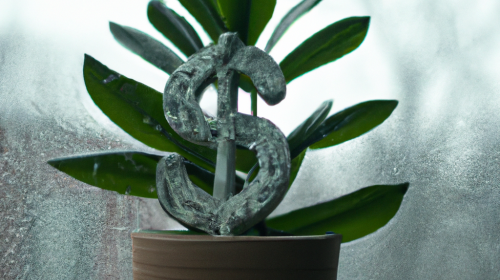 DALL·E_2022-09-14_11.31.20_-_a_photo_of_a_beautiful_plant_in_a_pot_with_a_dollar_symbol_on_it_._The_pot_is_on_a_windowsill_with_rainy_weather_visible_outside_._4k_photorealistic_..png